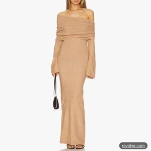 SER.O.YA Long Sleeve Tan Dress